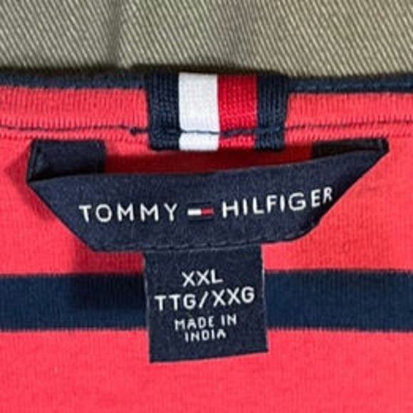 Tommy Hilfiger Striped Red Blue Midi Dress 3/4 Sleeves Nautical Americana Sz XXL - Picture 2 of 11